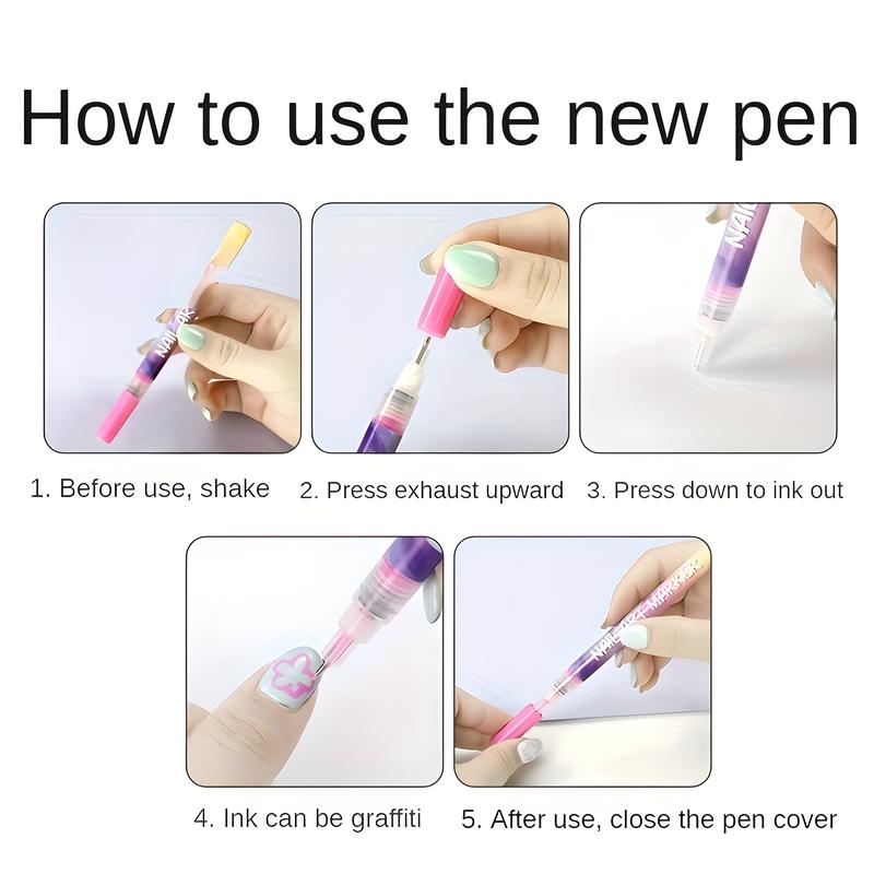 12 färger Nail Art Pen Set