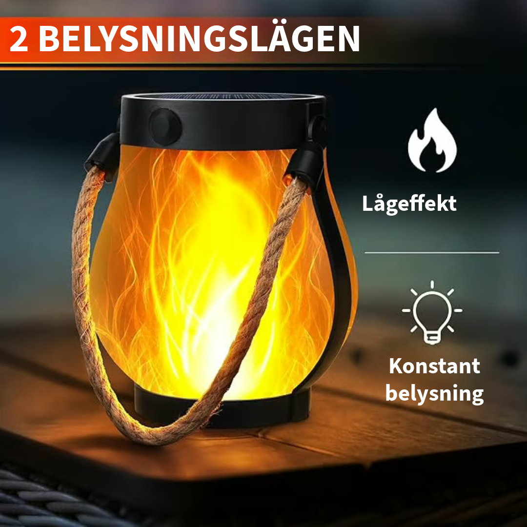 Dansande flammar solenergi lampan