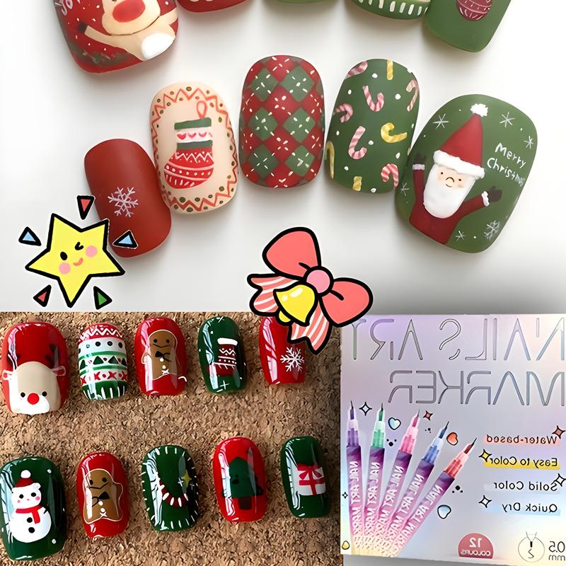 12 färger Nail Art Pen Set