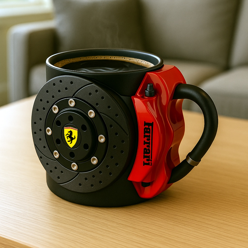 Bromsbelägsmugg – den perfekta kaffekoppen för den sanna bilälskaren