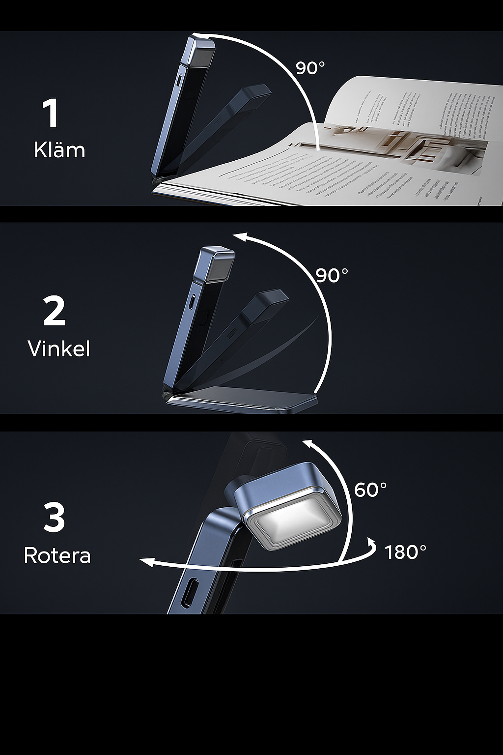 Klämbar läslampa