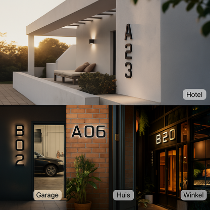 Vattentäta LED-husnummer för utomhusbruk